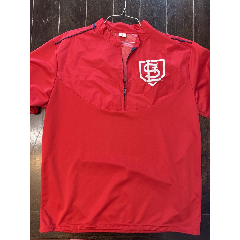 St Louis Cardinals MLB 1/4 Zip Pullover SGA Monsanto Red Shirt Jacket Mens XL